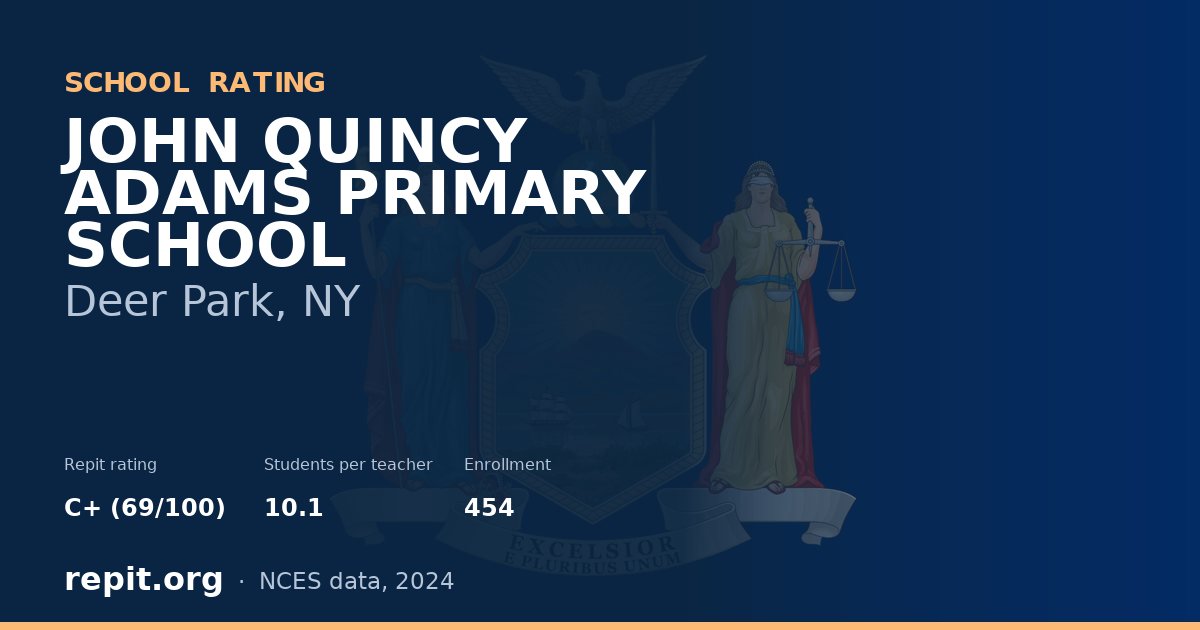 JOHN QUINCY ADAMS PRIMARY SCHOOL, Deer Park, NY — Repit school rating C+ (69/100)