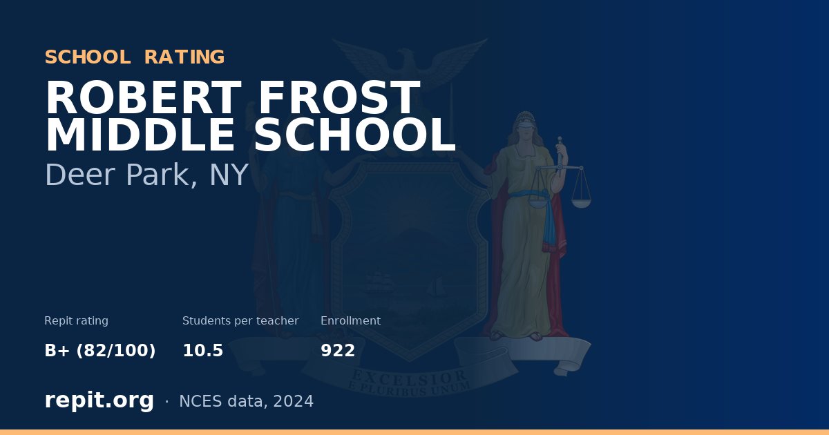 ROBERT FROST MIDDLE SCHOOL, Deer Park, NY — Repit school rating B+ (82/100)