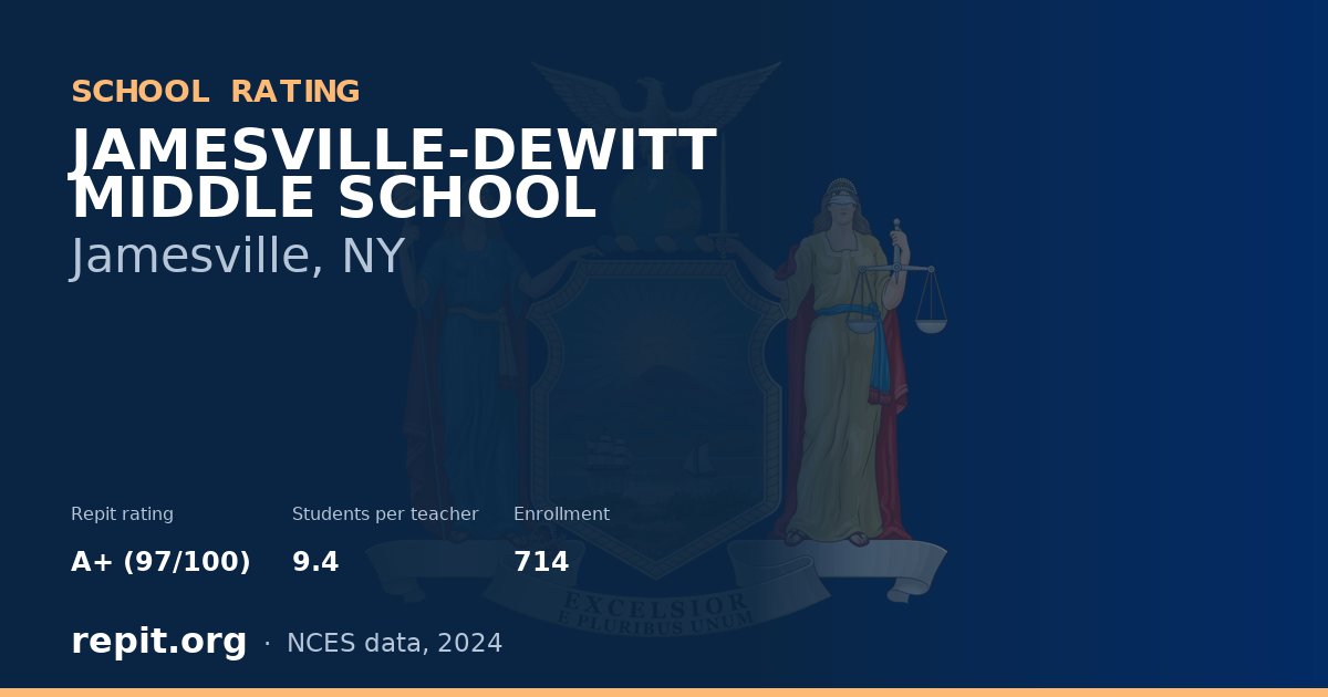 JAMESVILLE-DEWITT MIDDLE SCHOOL, Jamesville, NY — Repit school rating A+ (97/100)
