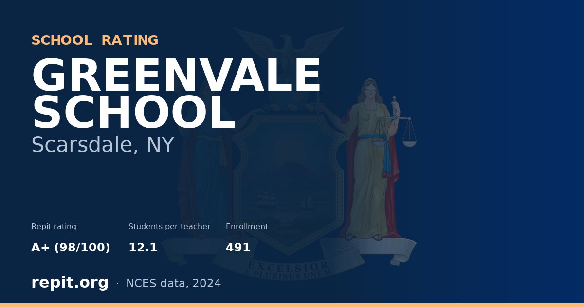 GREENVALE SCHOOL, Scarsdale, NY — Repit school rating A+ (98/100)