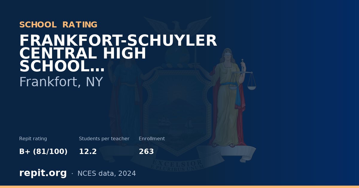 FRANKFORT-SCHUYLER CENTRAL HIGH SCHOOL, Frankfort, NY — Repit school rating B+ (81/100)
