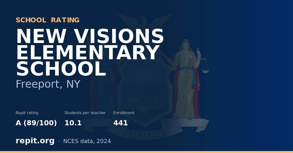 NEW VISIONS ELEMENTARY SCHOOL, Freeport, NY — Repit school rating A (89/100)