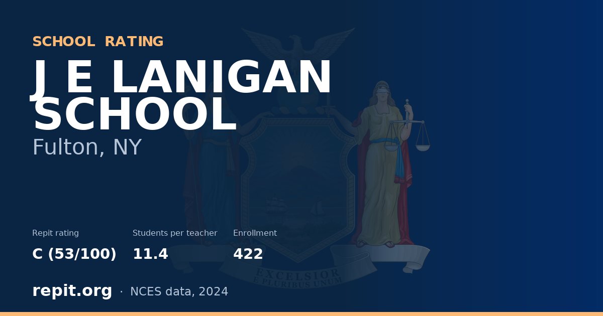 J E LANIGAN SCHOOL, Fulton, NY — Repit school rating C (53/100)