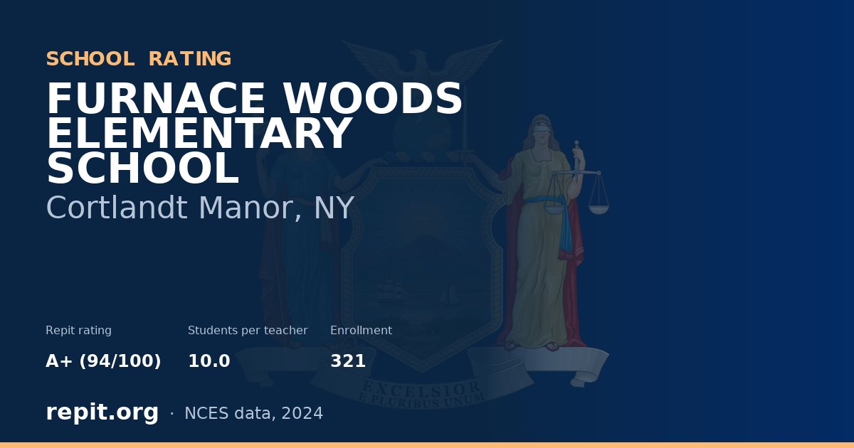 FURNACE WOODS ELEMENTARY SCHOOL, Cortlandt Manor, NY — Repit school rating A+ (94/100)
