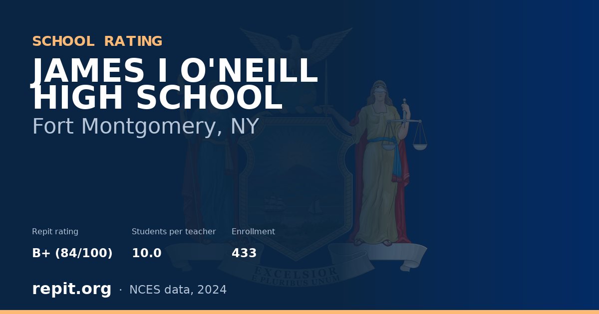 JAMES I O'NEILL HIGH SCHOOL, Fort Montgomery, NY — Repit school rating B+ (84/100)