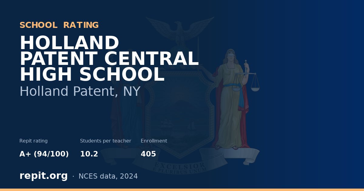 HOLLAND PATENT CENTRAL HIGH SCHOOL, Holland Patent, NY — Repit school rating A+ (94/100)