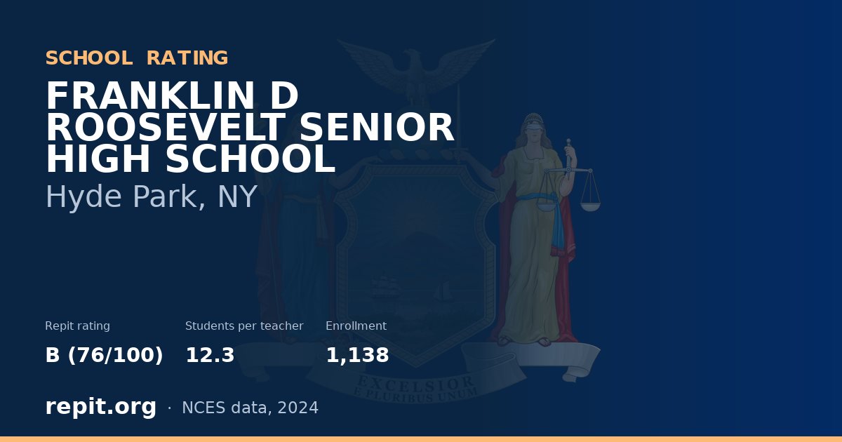 FRANKLIN D ROOSEVELT SENIOR HIGH SCHOOL, Hyde Park, NY — Repit school rating B (76/100)