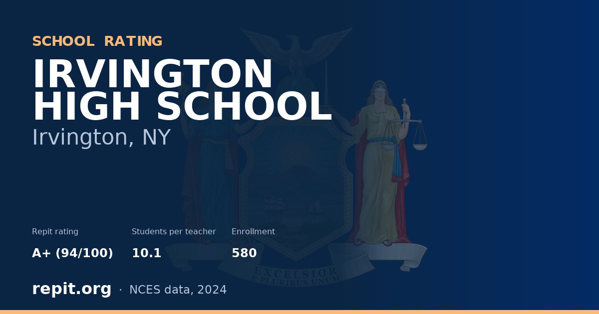 IRVINGTON HIGH SCHOOL, Irvington, NY — Repit school rating A+ (94/100)