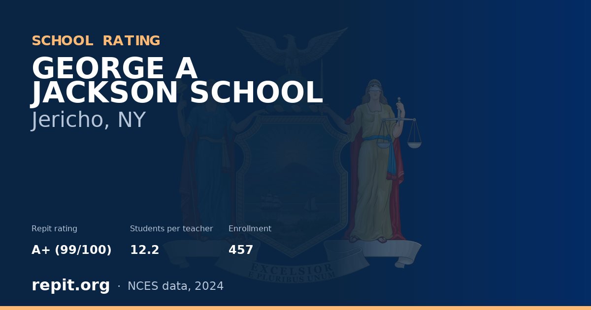 GEORGE A JACKSON SCHOOL, Jericho, NY — Repit school rating A+ (99/100)