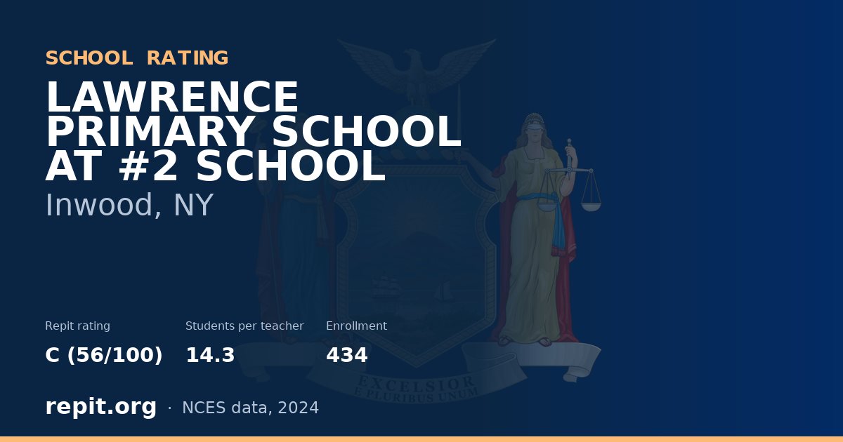 LAWRENCE PRIMARY SCHOOL AT #2 SCHOOL, Inwood, NY — Repit school rating C (56/100)
