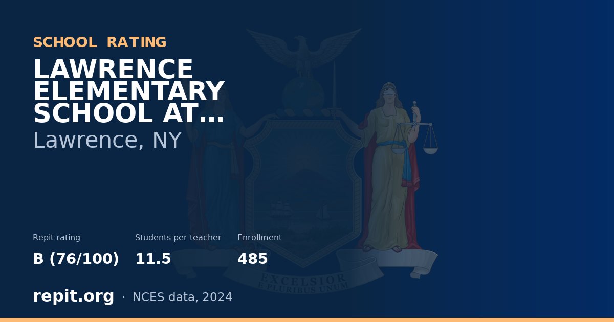 LAWRENCE ELEMENTARY SCHOOL AT BROADWAY CAMPUS, Lawrence, NY — Repit school rating B (76/100)