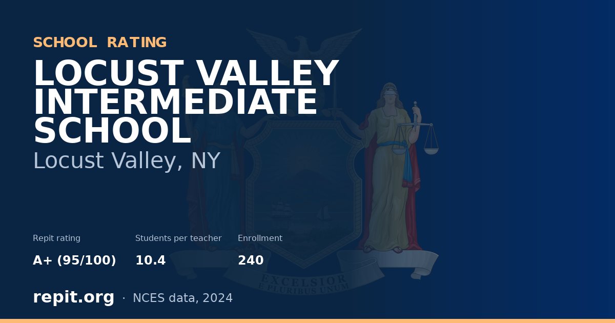 LOCUST VALLEY INTERMEDIATE SCHOOL, Locust Valley, NY — Repit school rating A+ (95/100)