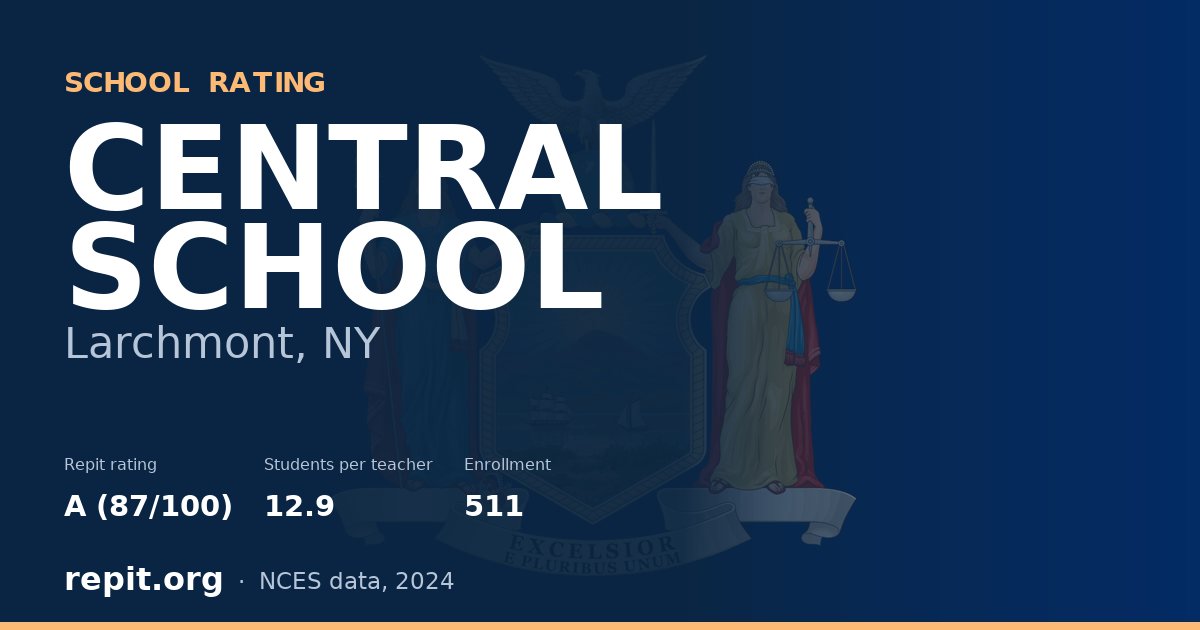 CENTRAL SCHOOL, Larchmont, NY — Repit school rating A (87/100)