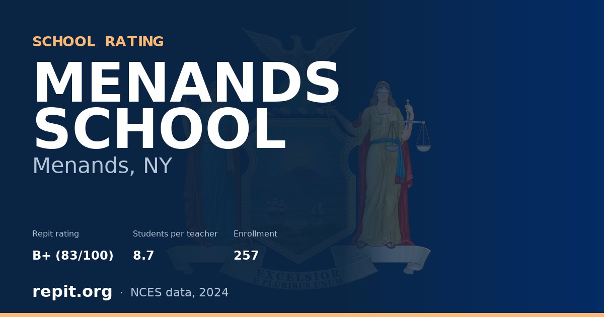 MENANDS SCHOOL, Menands, NY — Repit school rating B+ (83/100)