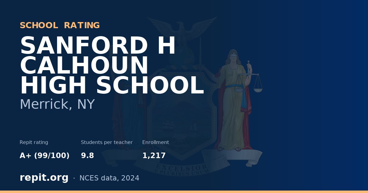 SANFORD H CALHOUN HIGH SCHOOL, Merrick, NY — Repit school rating A+ (99/100)