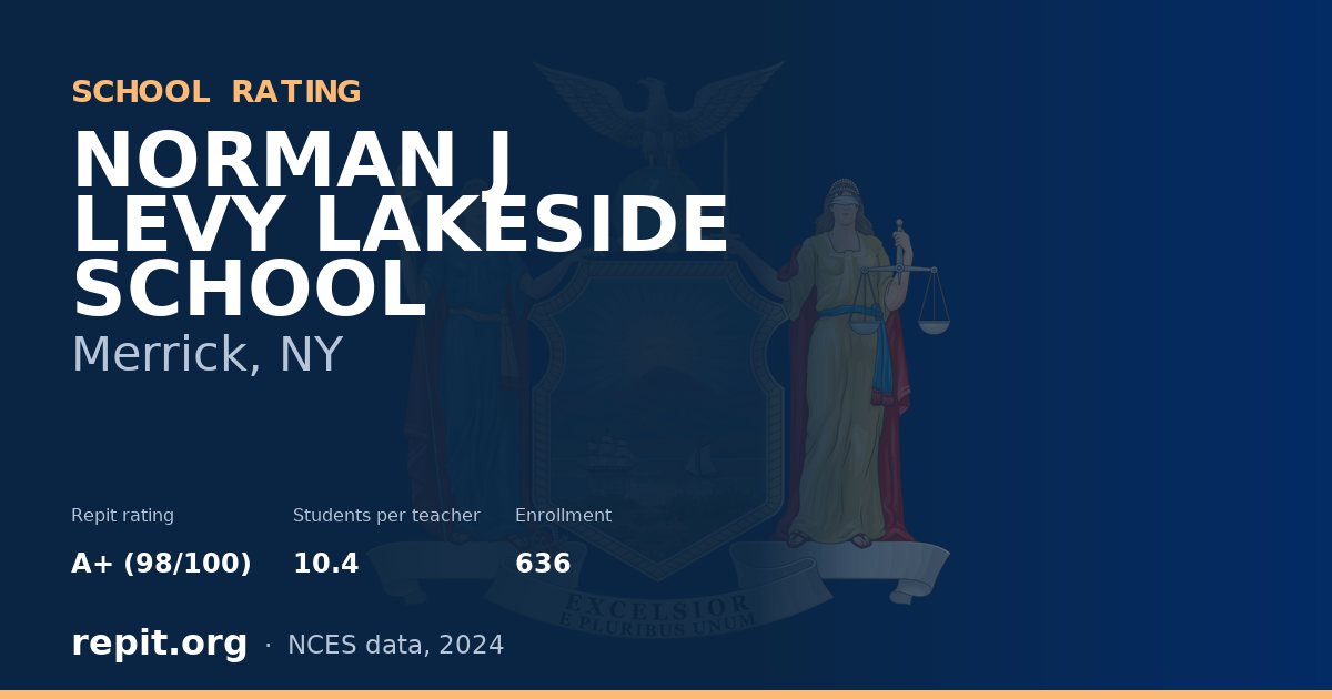NORMAN J LEVY LAKESIDE SCHOOL, Merrick, NY — Repit school rating A+ (98/100)