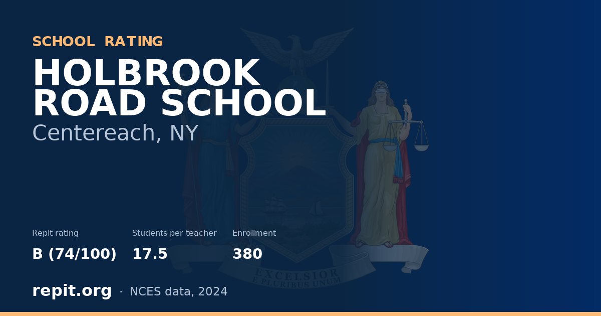 HOLBROOK ROAD SCHOOL, Centereach, NY — Repit school rating B (74/100)