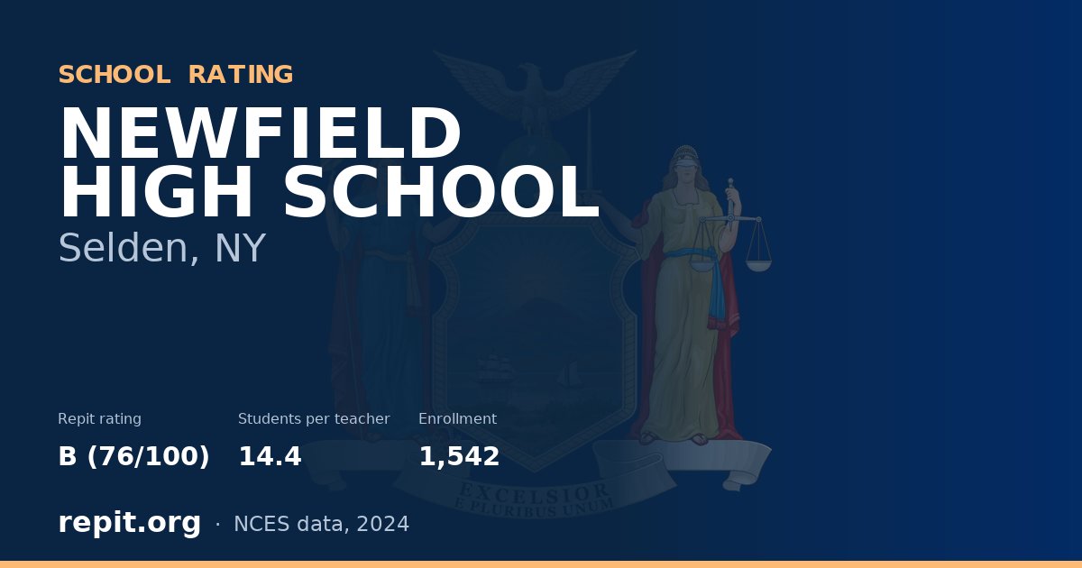 NEWFIELD HIGH SCHOOL, Selden, NY — Repit school rating B (76/100)
