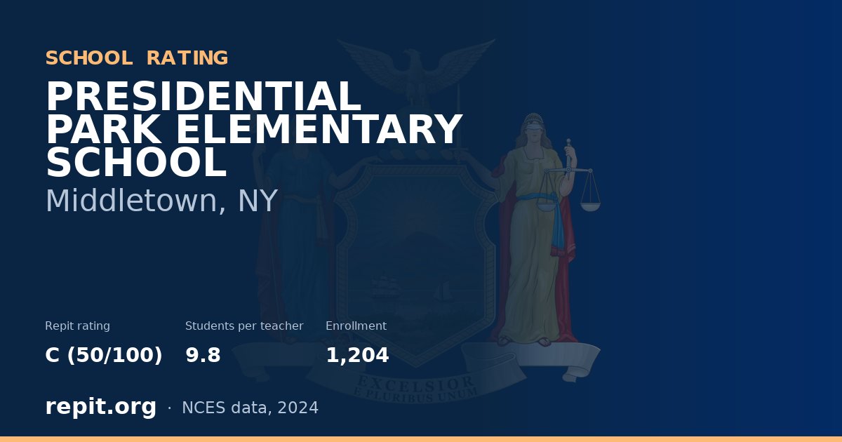 PRESIDENTIAL PARK ELEMENTARY SCHOOL, Middletown, NY — Repit school rating C (50/100)