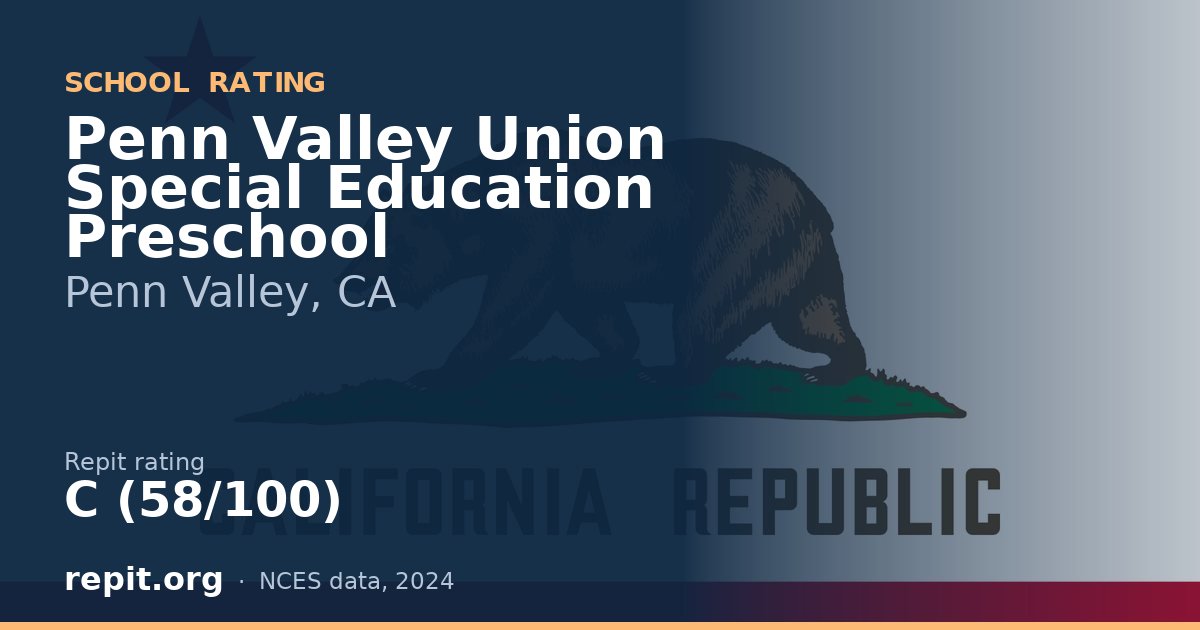 Penn Valley Union Special Education Preschool, Penn Valley, CA — Repit school rating C (58/100)