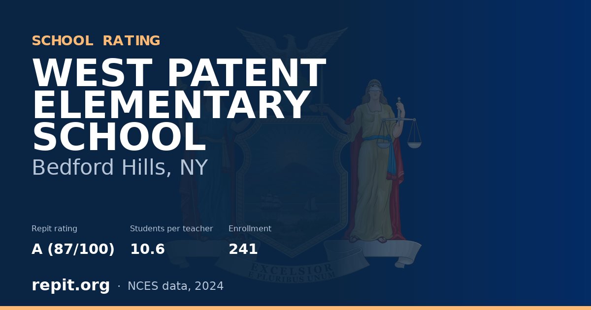 WEST PATENT ELEMENTARY SCHOOL, Bedford Hills, NY — Repit school rating A (87/100)