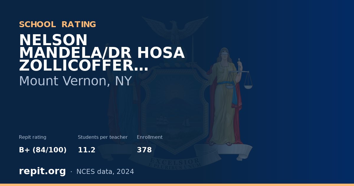 NELSON MANDELA/DR HOSA ZOLLICOFFER SCHOOL, Mount Vernon, NY — Repit school rating B+ (84/100)