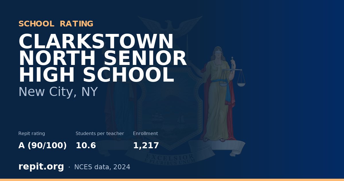 CLARKSTOWN NORTH SENIOR HIGH SCHOOL, New City, NY — Repit school rating A (90/100)