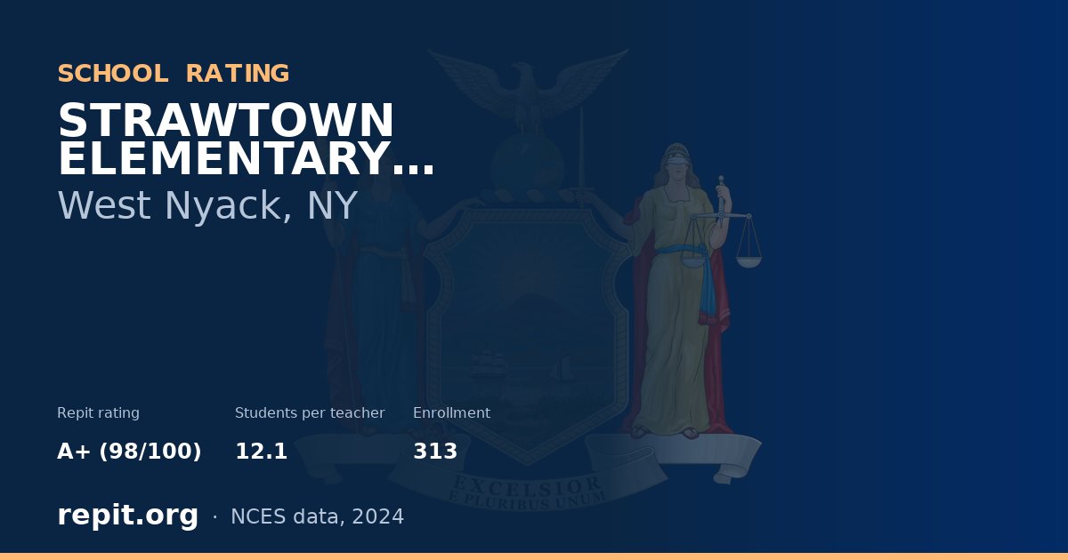 STRAWTOWN ELEMENTARY SCHOOL, West Nyack, NY — Repit school rating A+ (98/100)