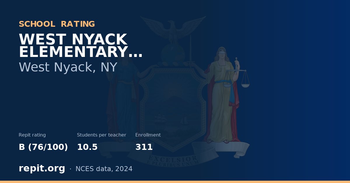 WEST NYACK ELEMENTARY SCHOOL, West Nyack, NY — Repit school rating B (76/100)