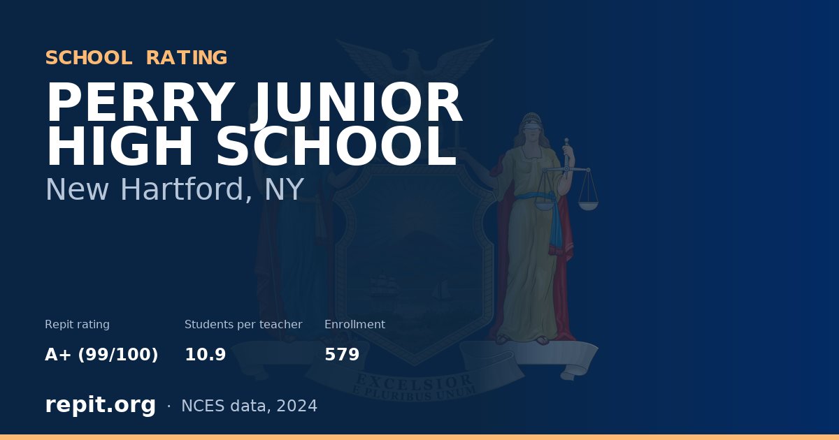 PERRY JUNIOR HIGH SCHOOL, New Hartford, NY — Repit school rating A+ (99/100)