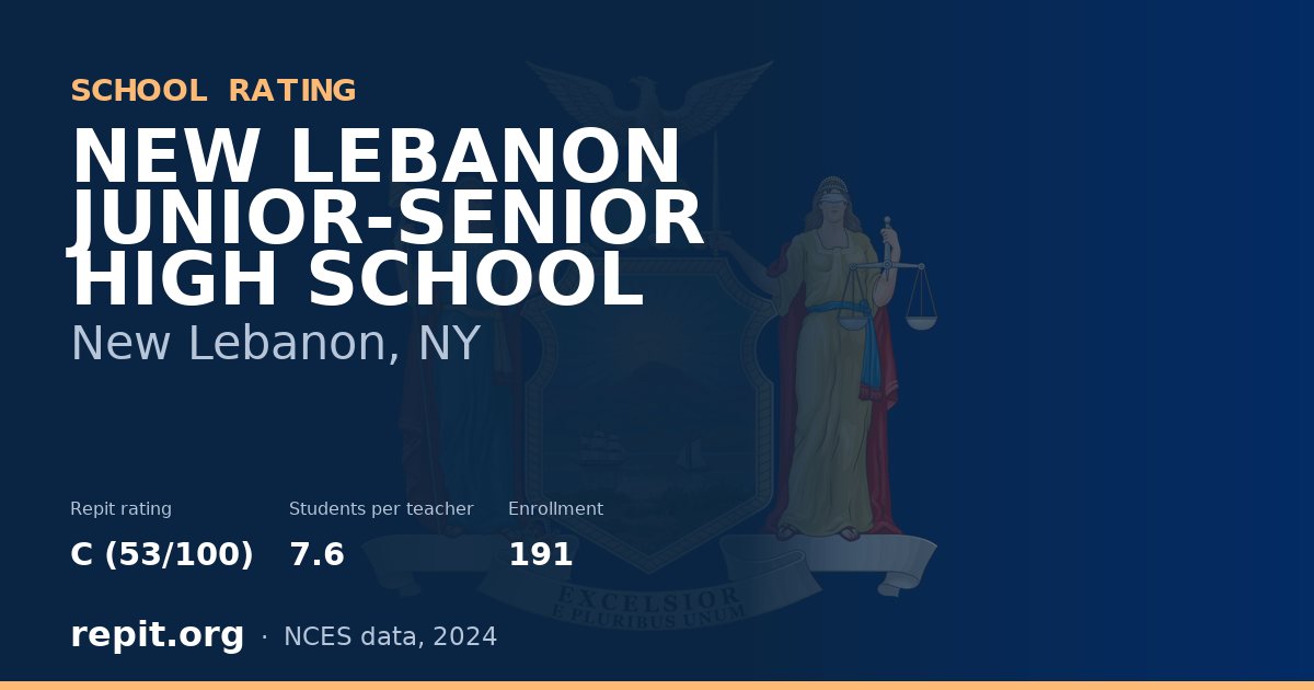 NEW LEBANON JUNIOR-SENIOR HIGH SCHOOL, New Lebanon, NY — Repit school rating C (53/100)