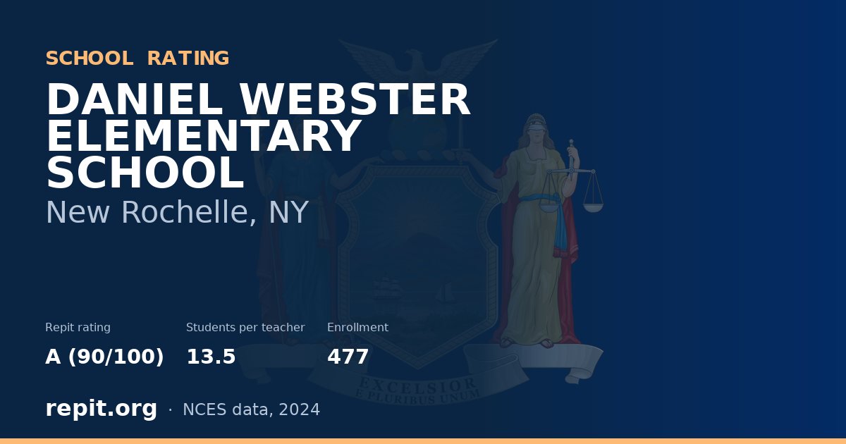 DANIEL WEBSTER ELEMENTARY SCHOOL, New Rochelle, NY — Repit school rating A (90/100)