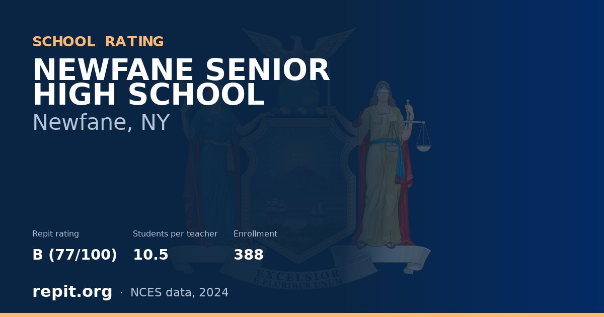 NEWFANE SENIOR HIGH SCHOOL, Newfane, NY — Repit school rating B (77/100)