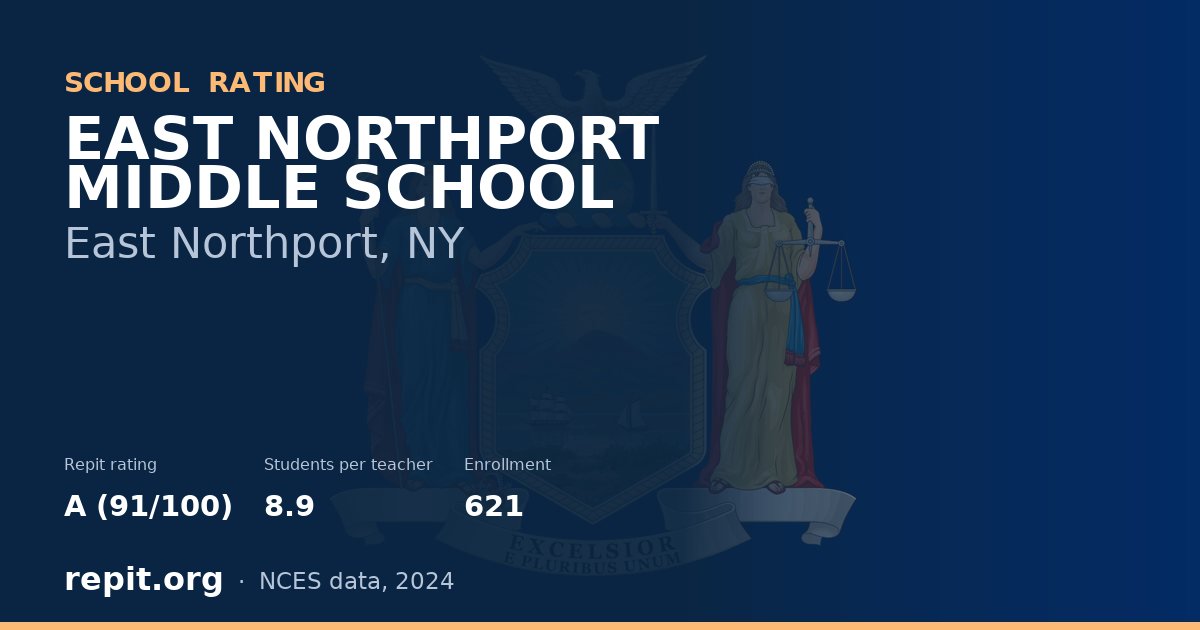 EAST NORTHPORT MIDDLE SCHOOL, East Northport, NY — Repit school rating A (91/100)