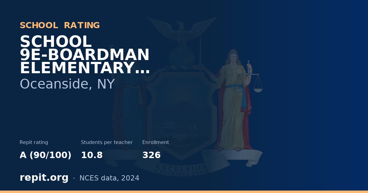 SCHOOL 9E-BOARDMAN ELEMENTARY SCHOOL, Oceanside, NY — Repit school rating A (90/100)