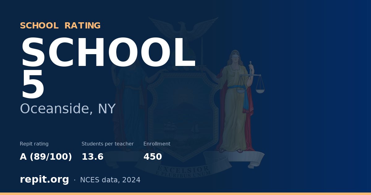 SCHOOL 5, Oceanside, NY — Repit school rating A (89/100)