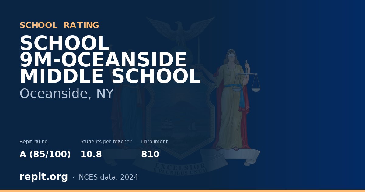 SCHOOL 9M-OCEANSIDE MIDDLE SCHOOL, Oceanside, NY — Repit school rating A (85/100)