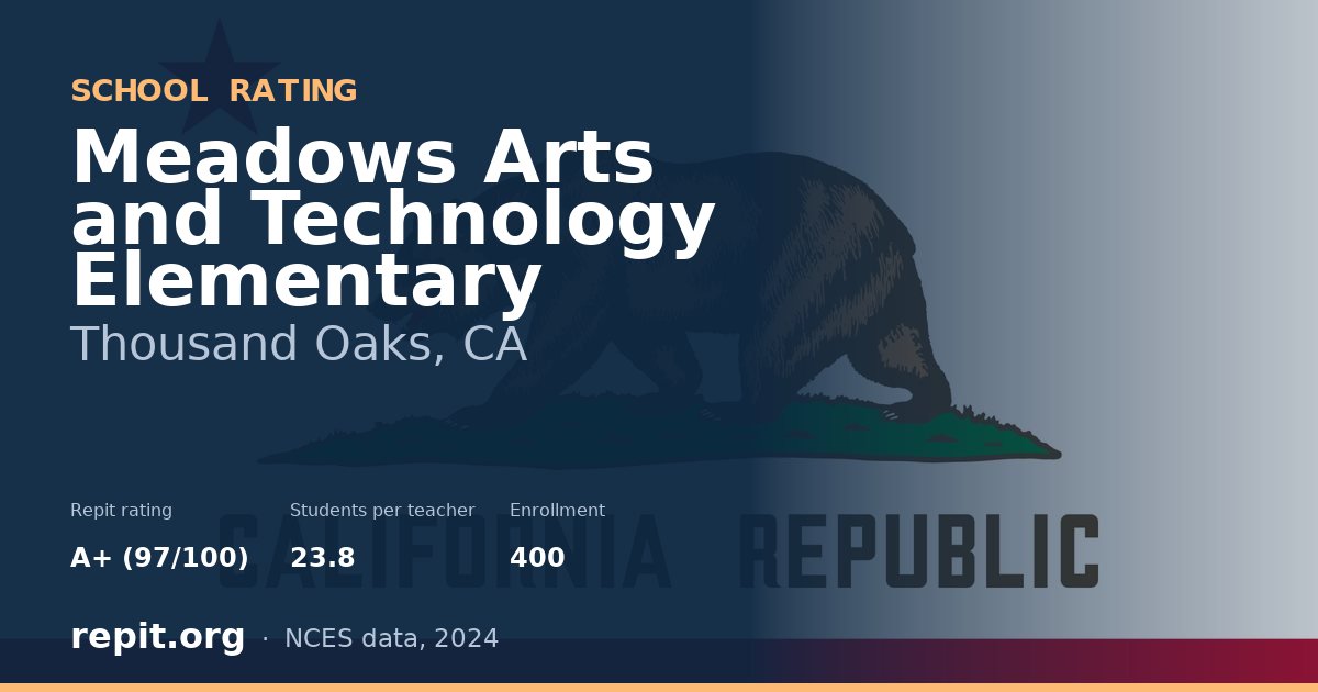 Meadows Arts and Technology Elementary, Thousand Oaks, CA — Repit school rating A+ (97/100)