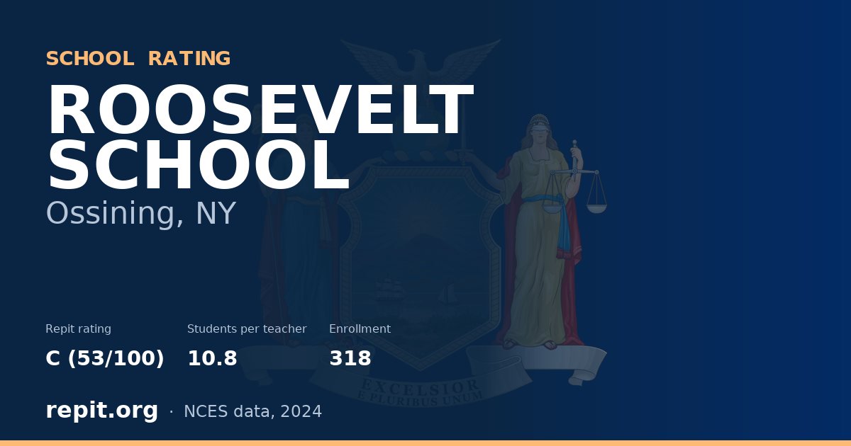 ROOSEVELT SCHOOL, Ossining, NY — Repit school rating C (53/100)