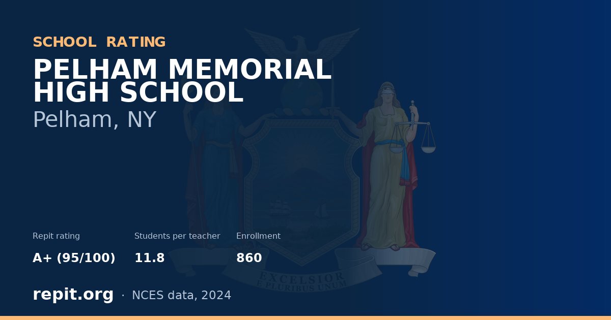 PELHAM MEMORIAL HIGH SCHOOL, Pelham, NY — Repit school rating A+ (95/100)