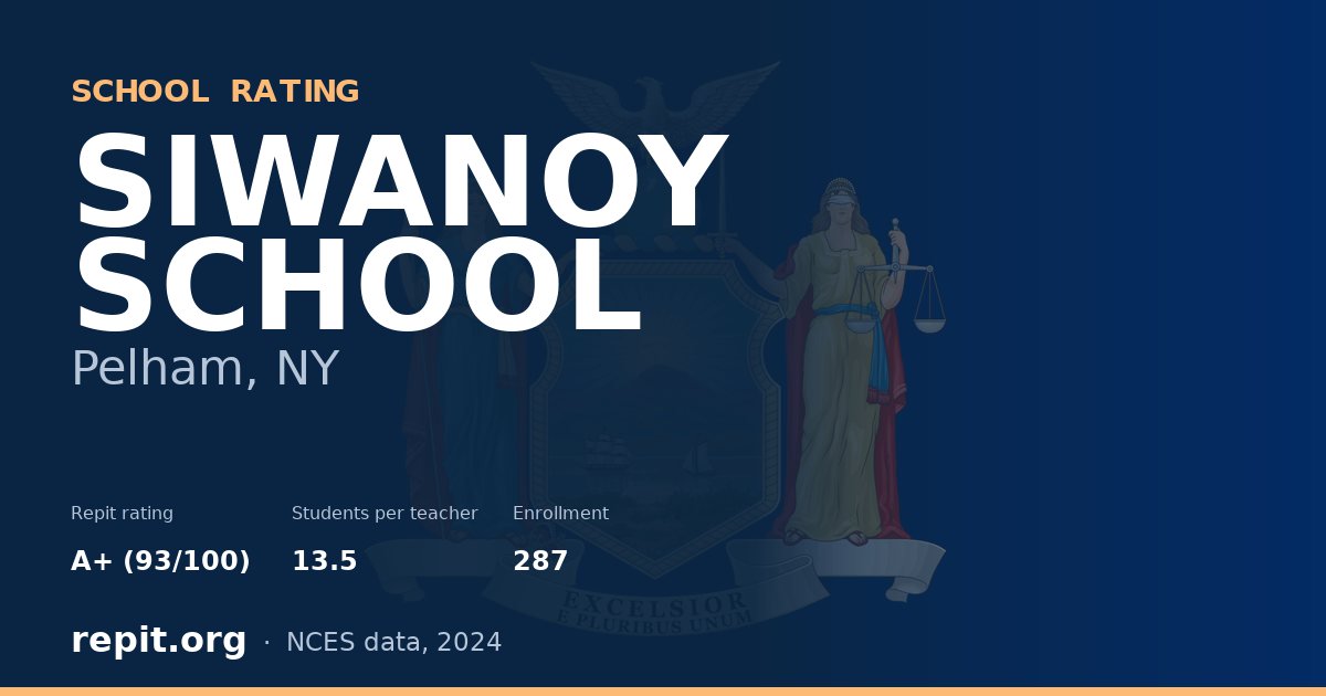 SIWANOY SCHOOL, Pelham, NY — Repit school rating A+ (93/100)