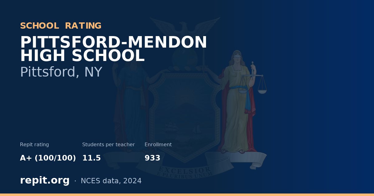 PITTSFORD-MENDON HIGH SCHOOL, Pittsford, NY — Repit school rating A+ (100/100)