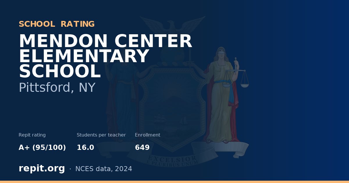 MENDON CENTER ELEMENTARY SCHOOL, Pittsford, NY — Repit school rating A+ (95/100)