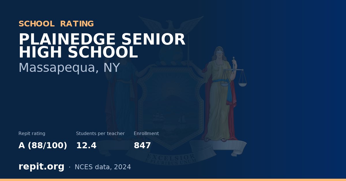 PLAINEDGE SENIOR HIGH SCHOOL, Massapequa, NY — Repit school rating A (88/100)
