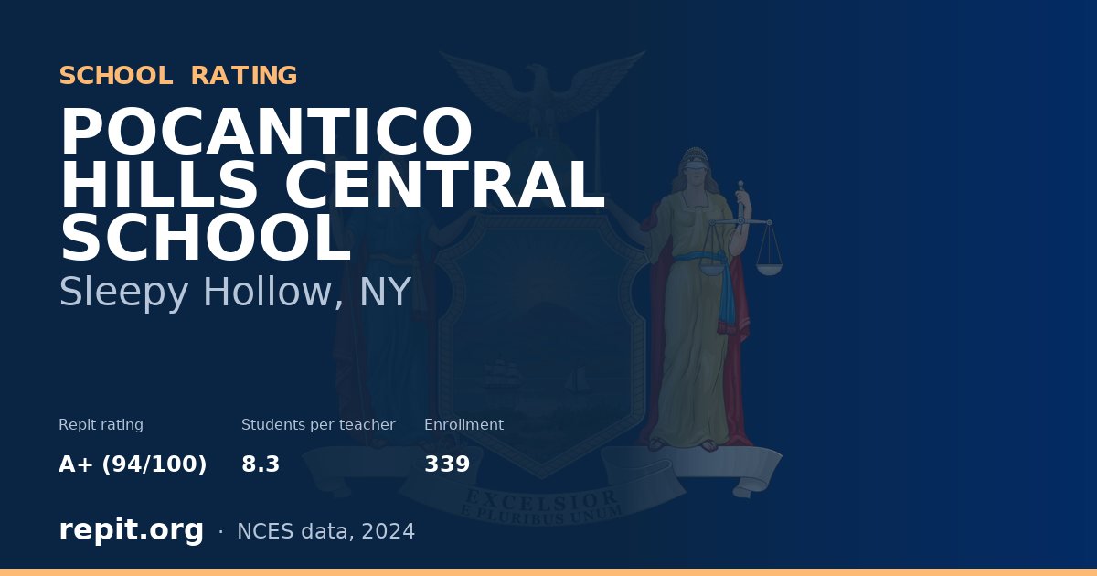 POCANTICO HILLS CENTRAL SCHOOL, Sleepy Hollow, NY — Repit school rating A+ (94/100)