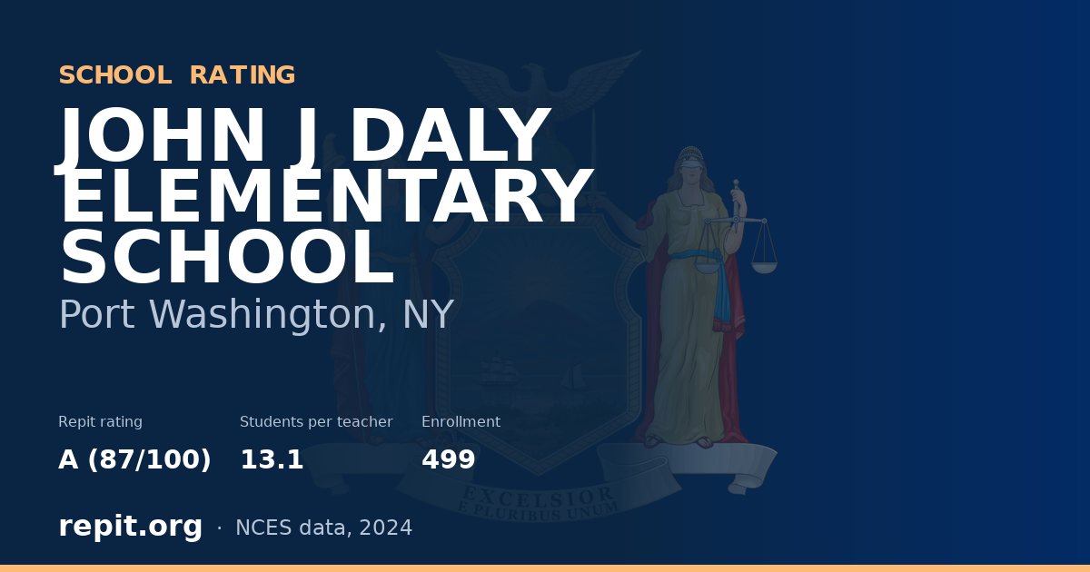 JOHN J DALY ELEMENTARY SCHOOL, Port Washington, NY — Repit school rating A (87/100)
