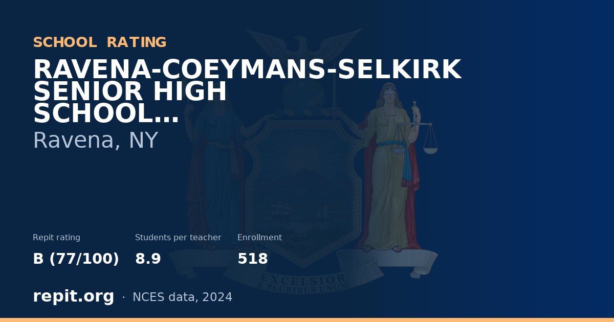 RAVENA-COEYMANS-SELKIRK SENIOR HIGH SCHOOL, Ravena, NY — Repit school rating B (77/100)