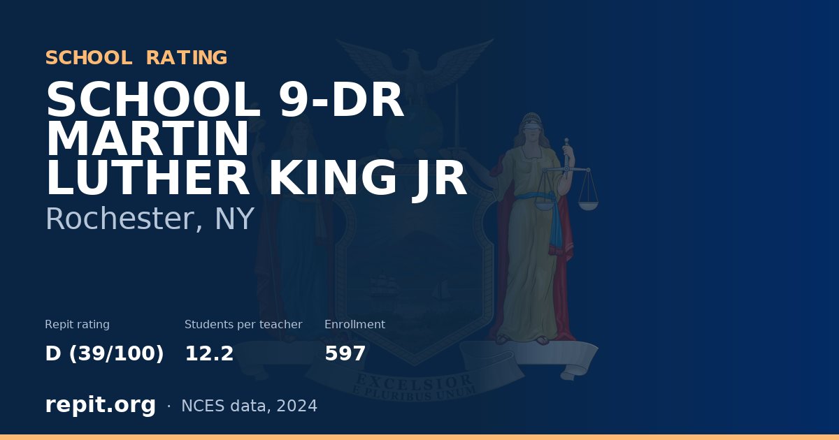 SCHOOL 9-DR MARTIN LUTHER KING JR, Rochester, NY — Repit school rating D (39/100)