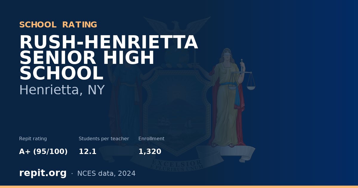 RUSH-HENRIETTA SENIOR HIGH SCHOOL, Henrietta, NY — Repit school rating A+ (95/100)