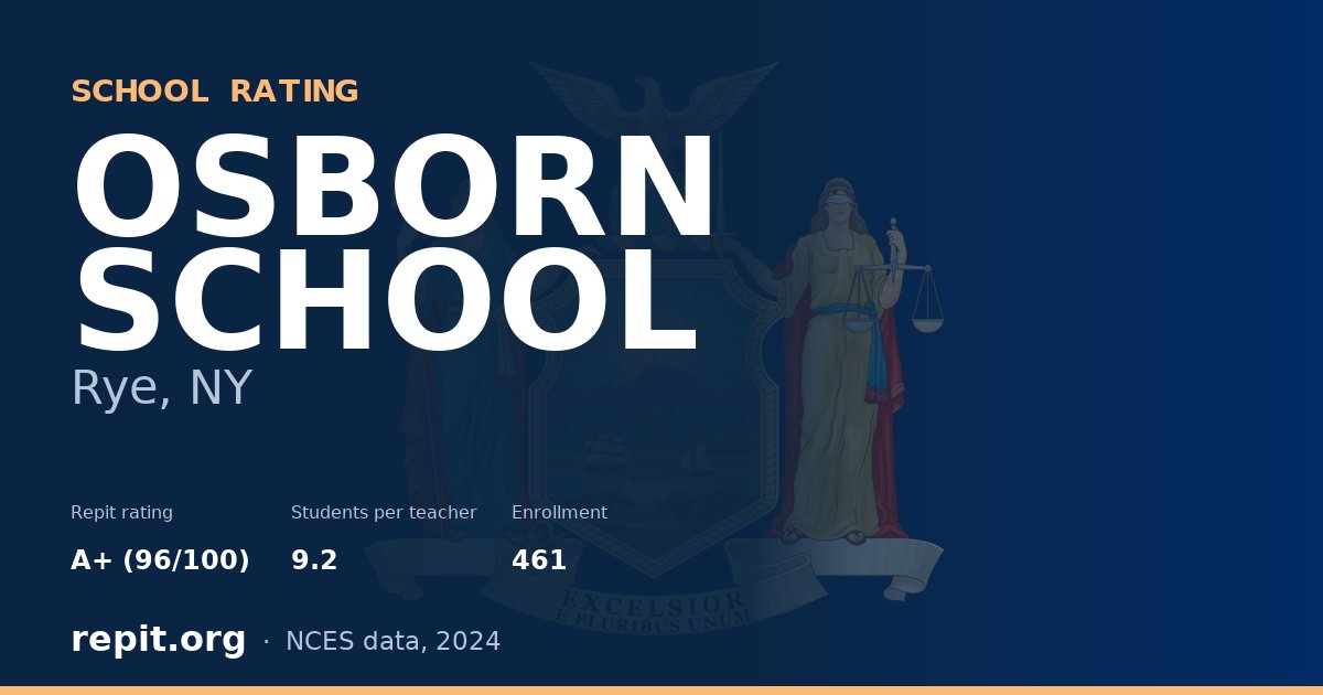 OSBORN SCHOOL, Rye, NY — Repit school rating A+ (96/100)